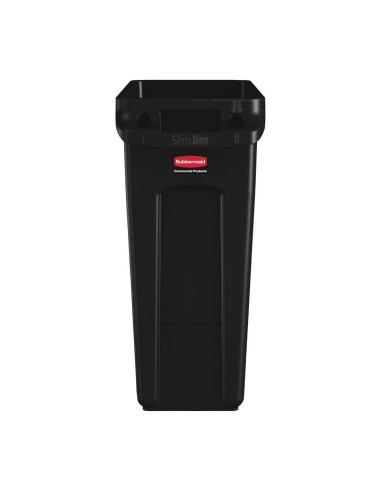 Collecteur de recyclage Rubbermaid Slim Jim noir 60L