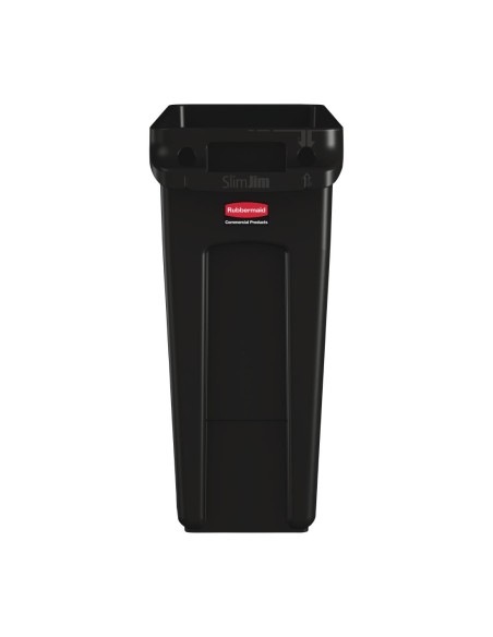 Collecteur de recyclage Rubbermaid Slim Jim noir 60L