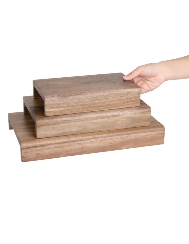 Rehausses en bois d'acacia FSC Olympia - lot de 3