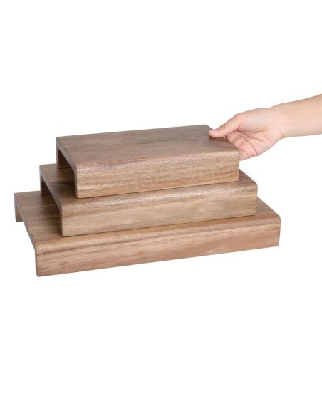 Rehausses en bois d'acacia FSC Olympia - lot de 3