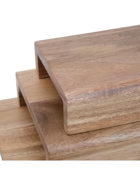 Rehausses en bois d'acacia FSC Olympia - lot de 3