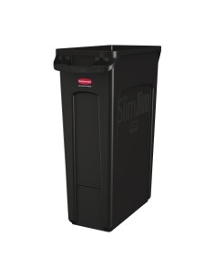 Collecteur de recyclage Rubbermaid Slim Jim noir 87L