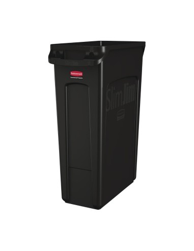 Collecteur de recyclage Rubbermaid Slim Jim noir 87L