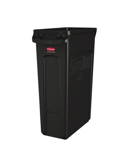 Collecteur de recyclage Rubbermaid Slim Jim noir 87L