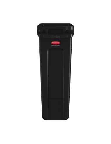 Collecteur de recyclage Rubbermaid Slim Jim noir 87L