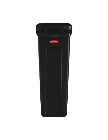 Collecteur de recyclage Rubbermaid Slim Jim noir 87L