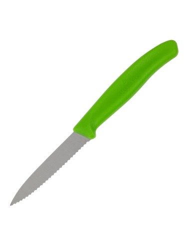 Couteau d'office Victorinox vert 80mm à lame dentée