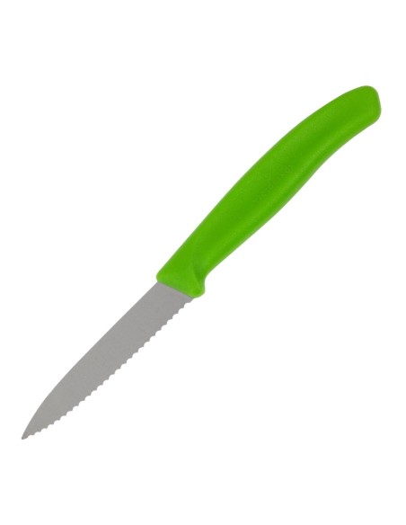 Couteau d'office Victorinox vert 80mm à lame dentée