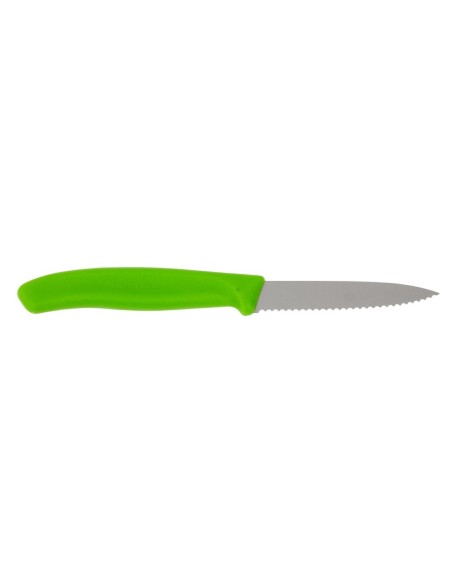 Couteau d'office Victorinox vert 80mm à lame dentée