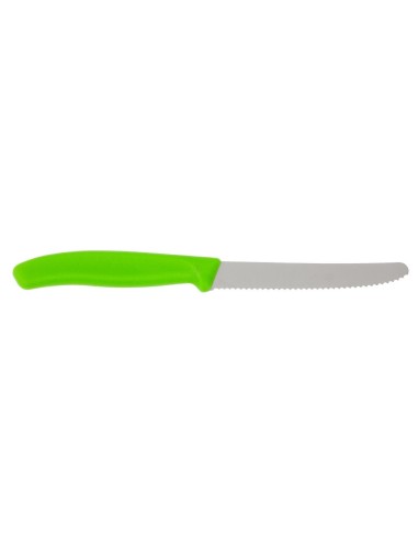 Couteau à tomate denté Victorinox vert 114mm - Haute précision