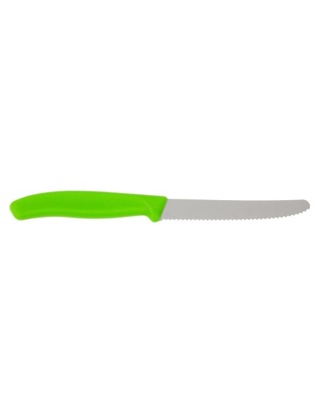 Couteau à tomate denté Victorinox vert 114mm - Haute précision