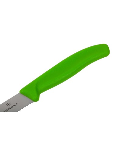 Couteau à tomate denté Victorinox vert 114mm - Haute précision