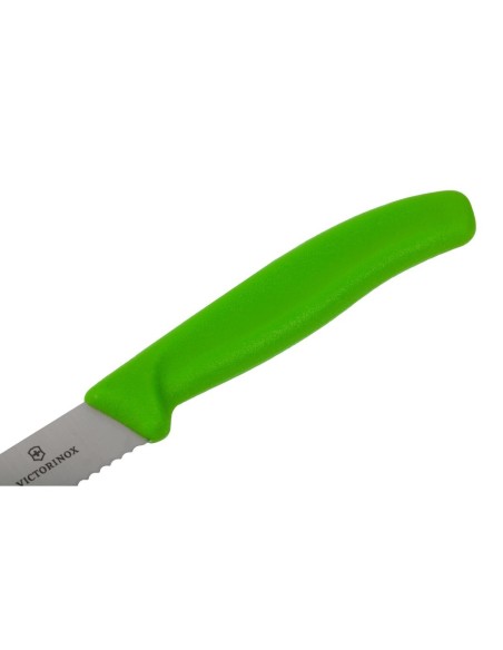Couteau à tomate denté Victorinox vert 114mm - Haute précision