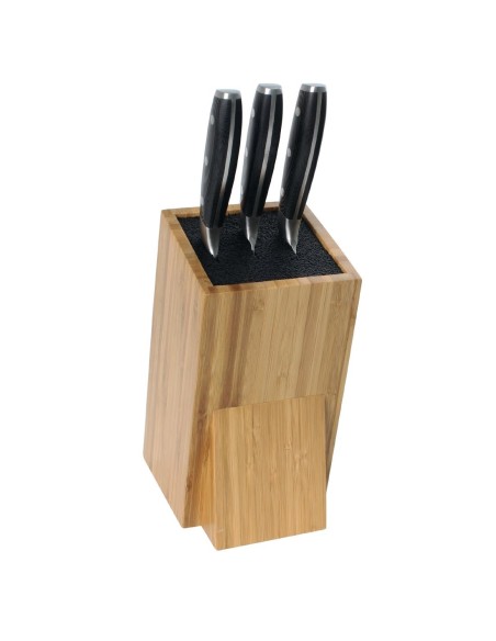 Bloc couteaux universel en bambou Vogue - solide et pratique