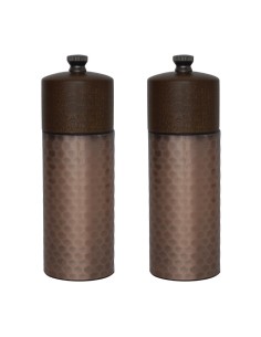 Set de 2 moulins sel et poivre Olympia 150 mm - cuivre & bois