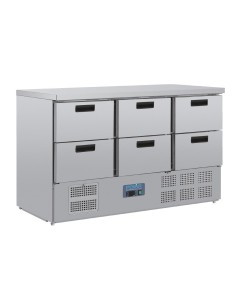 Table réfrigérée 6 tiroirs Polar Série G - 368L