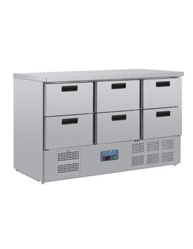 Table réfrigérée 6 tiroirs Polar Série G - 368L