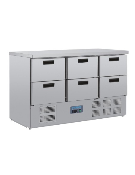 Table réfrigérée 6 tiroirs Polar Série G - 368L