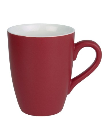 Mug pastel mat en porcelaine Olympia rouge 320ml - lot de 6