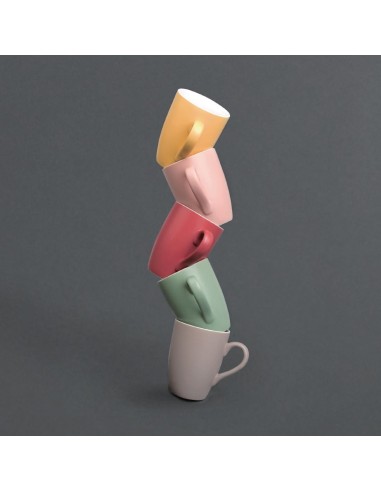 Mug pastel mat Olympia gris 320 ml - lot de 6