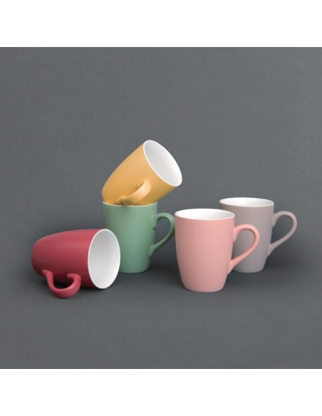 Mug pastel mat Olympia gris 320 ml - lot de 6