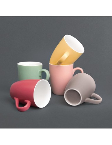 Mug pastel mat Olympia gris 320 ml - lot de 6