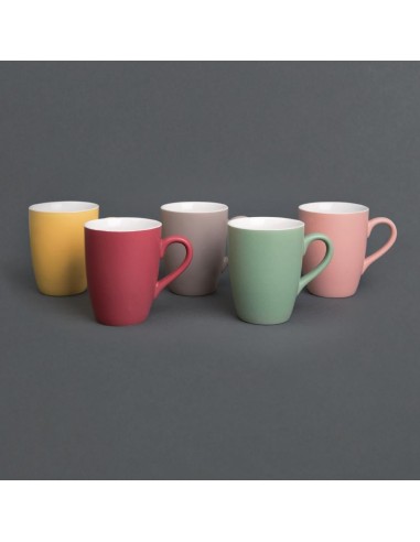 Mug pastel mat en porcelaine Olympia vert 320ml - lot de 6