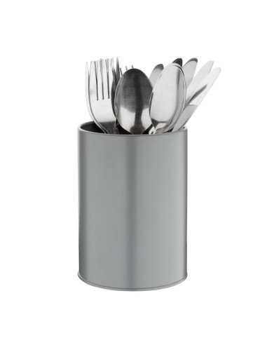 Récipient à couverts galvanisé gris Olympia - 1,37 L