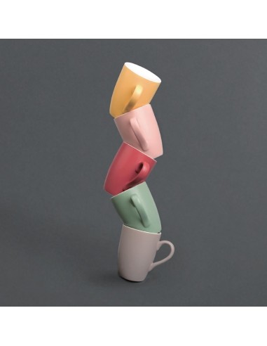 Mug pastel mat en porcelaine Olympia vert 320ml - lot de 6