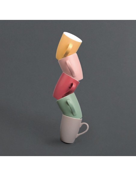Mug pastel mat en porcelaine Olympia vert 320ml - lot de 6