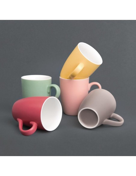 Mug pastel mat en porcelaine Olympia vert 320ml - lot de 6