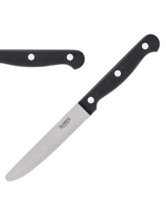 Couteaux à steak arrondis Olympia noirs - lot de 12