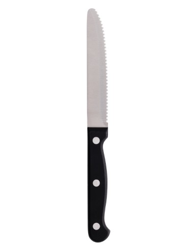 Couteaux à steak arrondis Olympia noirs - lot de 12