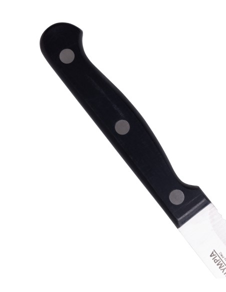 Couteaux à steak arrondis Olympia noirs - lot de 12