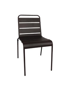 Chaise à lattes Bolero noire - lot de 4, usage intérieur/extérieur