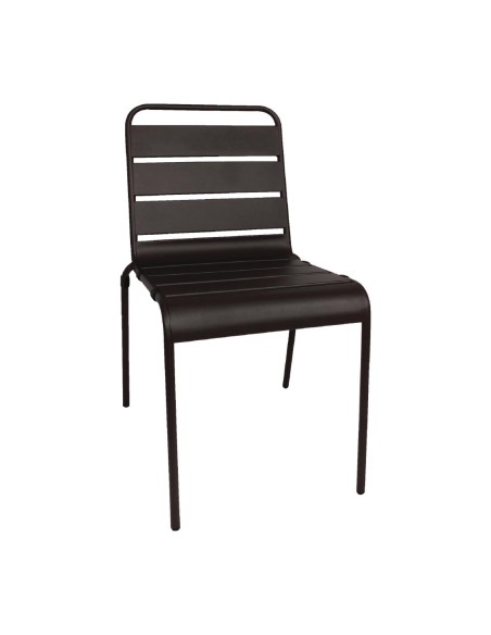 Chaise à lattes Bolero noire - lot de 4, usage intérieur/extérieur