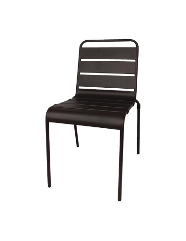 Chaise à lattes Bolero noire - lot de 4, usage intérieur/extérieur