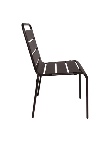 Chaise à lattes Bolero noire - lot de 4, usage intérieur/extérieur