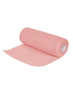 Chiffons non tissés Jantex rouges - rouleau 100 pcs