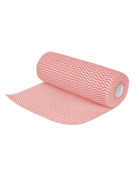 Chiffons non tissés Jantex rouges - rouleau 100 pcs