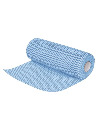 Chiffons non tissés Jantex bleus - rouleau 100