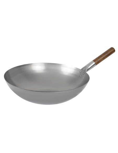 Wok fond hémisphérique Londonwok 38 cm - acier doux