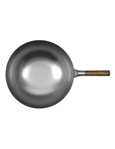 Wok fond hémisphérique Londonwok 38 cm - acier doux