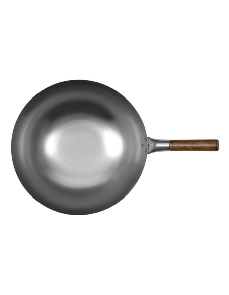 Wok fond hémisphérique Londonwok 38 cm - acier doux