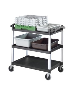 Chariot utilitaire 3 niveaux noir Cambro BC340KD110 2