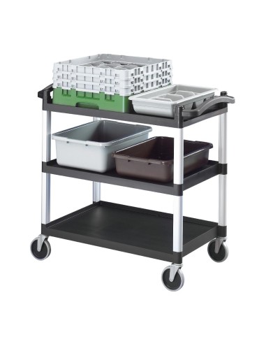 Chariot utilitaire 3 niveaux noir Cambro BC340KD110