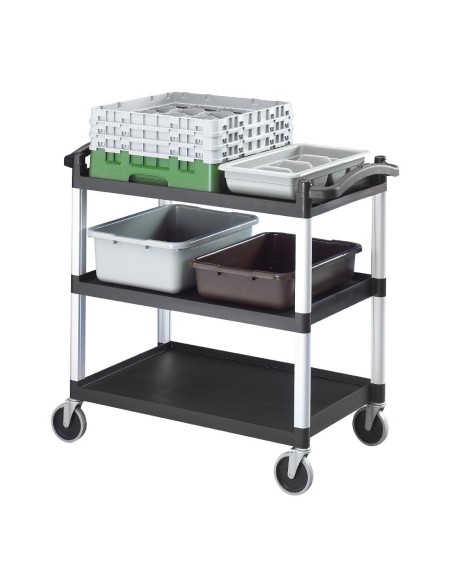 Chariot utilitaire 3 niveaux noir Cambro BC340KD110