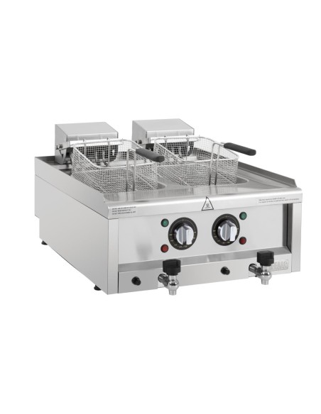 Friteuse électrique double Buffalo 2x8L - 12 kW
