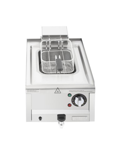 Friteuse Buffalo Série 600 8L - 6 kW, inox, sécurité thermique