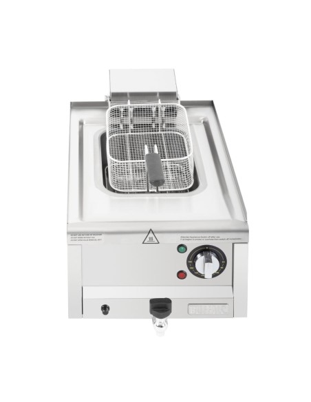 Friteuse Buffalo Série 600 8L - 6 kW, inox, sécurité thermique